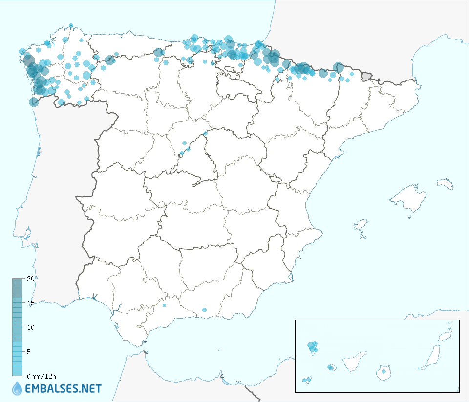 Mapa precipitaciones 12h
